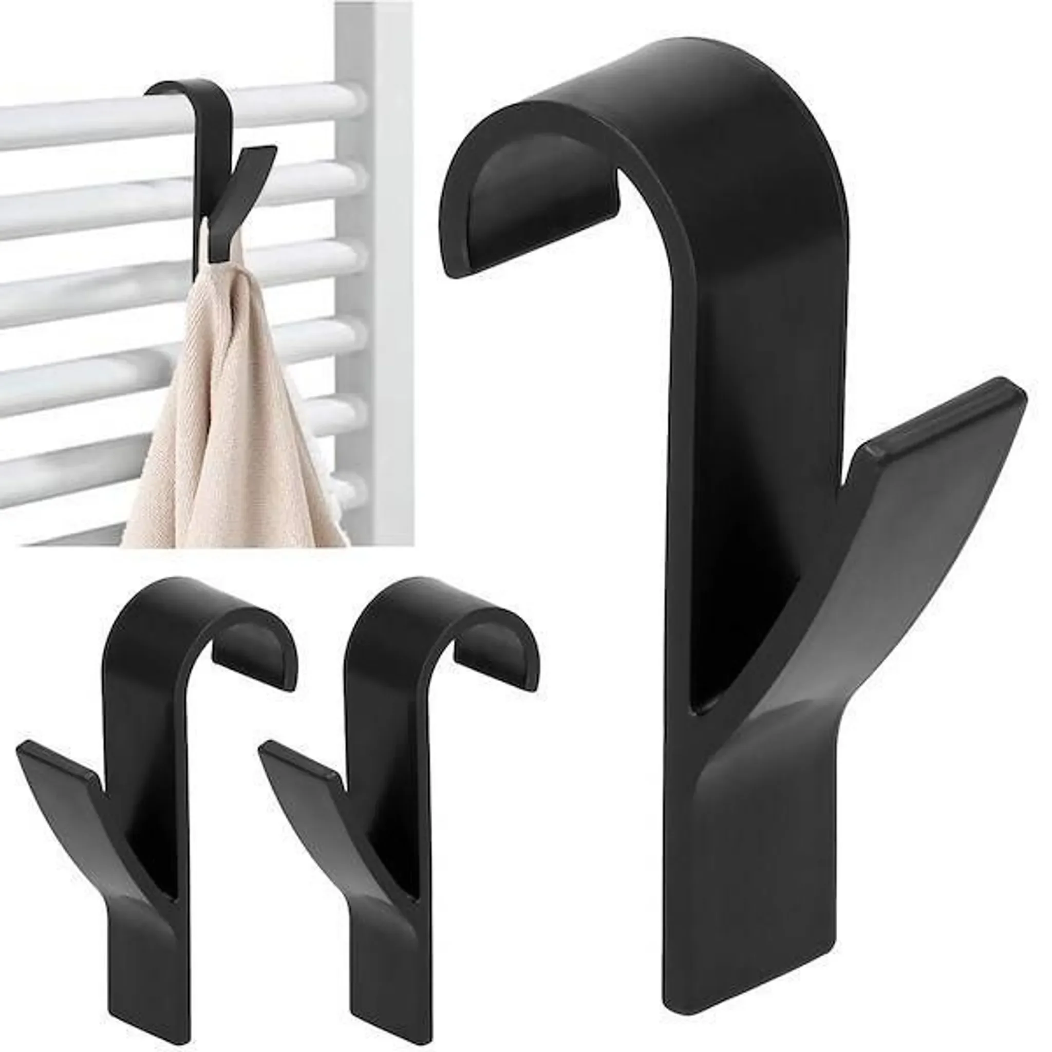 Heizkörper-Aufhänger – Schwarz, 2er-Set